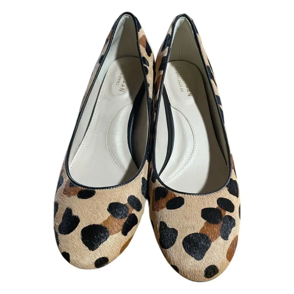 Cole Haan Lesli Pump Jaguar Print Tan & Brown Calf Hair Women’s Size 8B